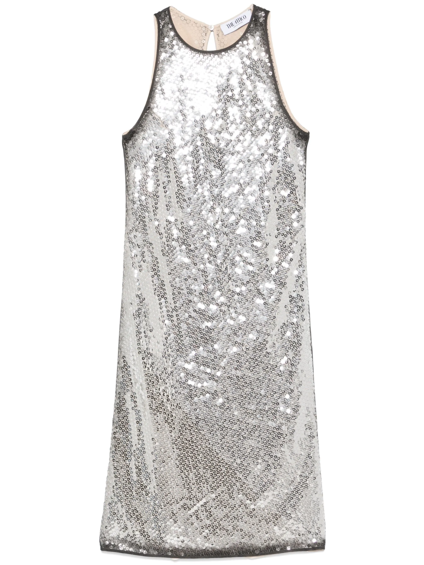 Silver Sequin-embellished Mini Dress 1