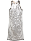 Silver Sequin-embellished Mini Dress 1