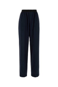 Navy Blue Embroidered Wool Pant 1