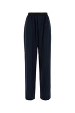 Navy Blue Embroidered Wool Pant 1