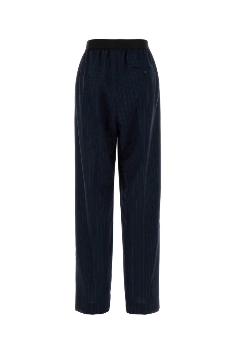 Navy Blue Embroidered Wool Pant 2