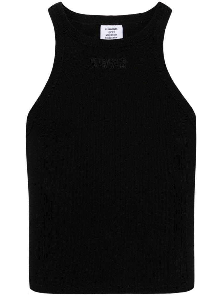 Black Ribbed-knit Tank Top 1