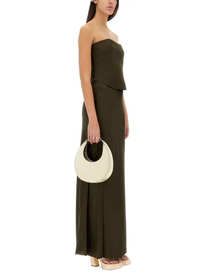 Green Solid Maxi Skirt 4