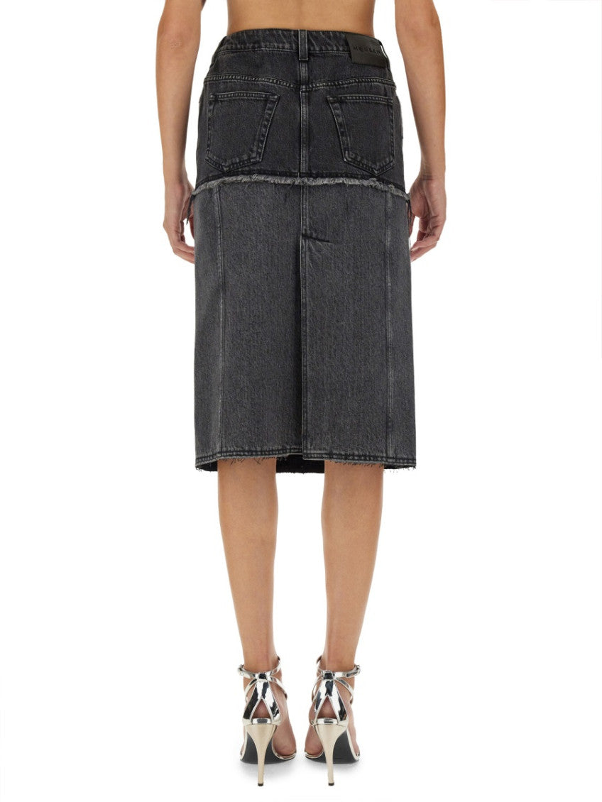 Black Solid Midi Skirt 2
