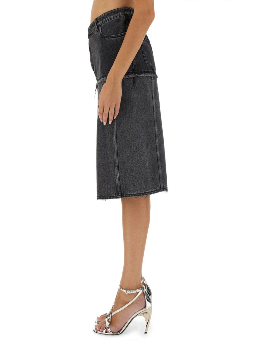 Black Solid Midi Skirt 3
