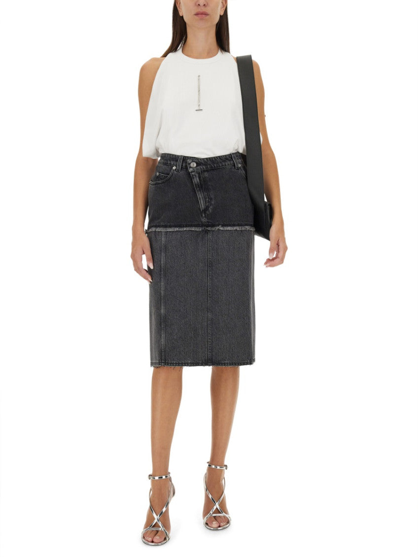 Black Solid Midi Skirt 4
