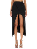Black Solid Midi Skirt 1