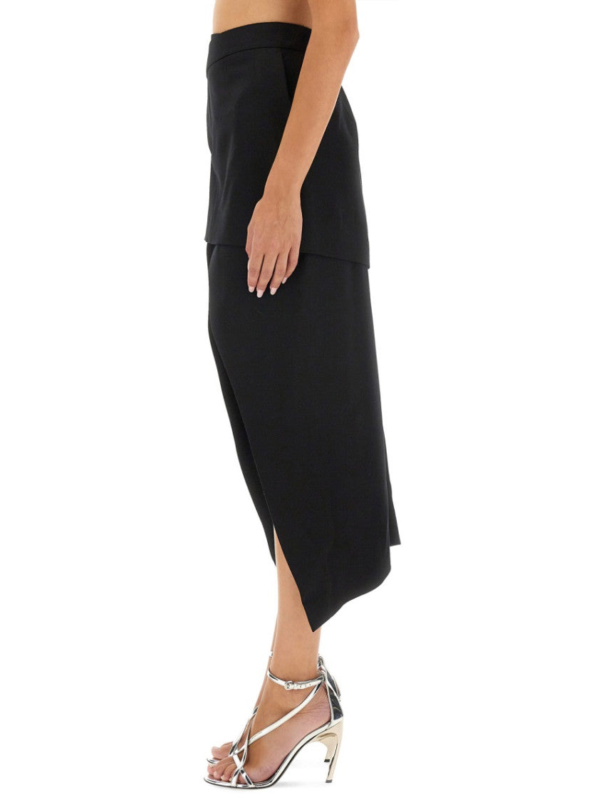 Black Solid Midi Skirt 3