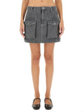 Grey Stripes Mini Skirt 1