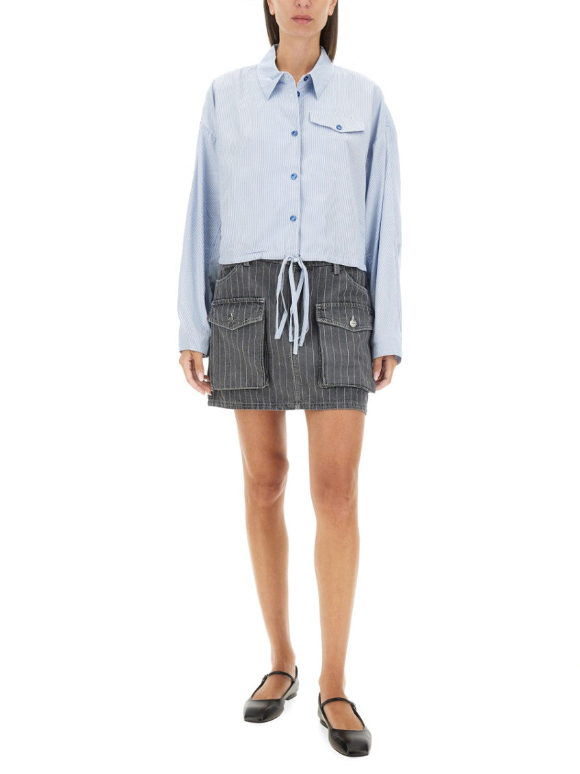 Grey Stripes Mini Skirt 4