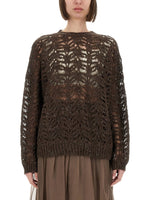 Brown Knitted Crew Neck Sweater 1