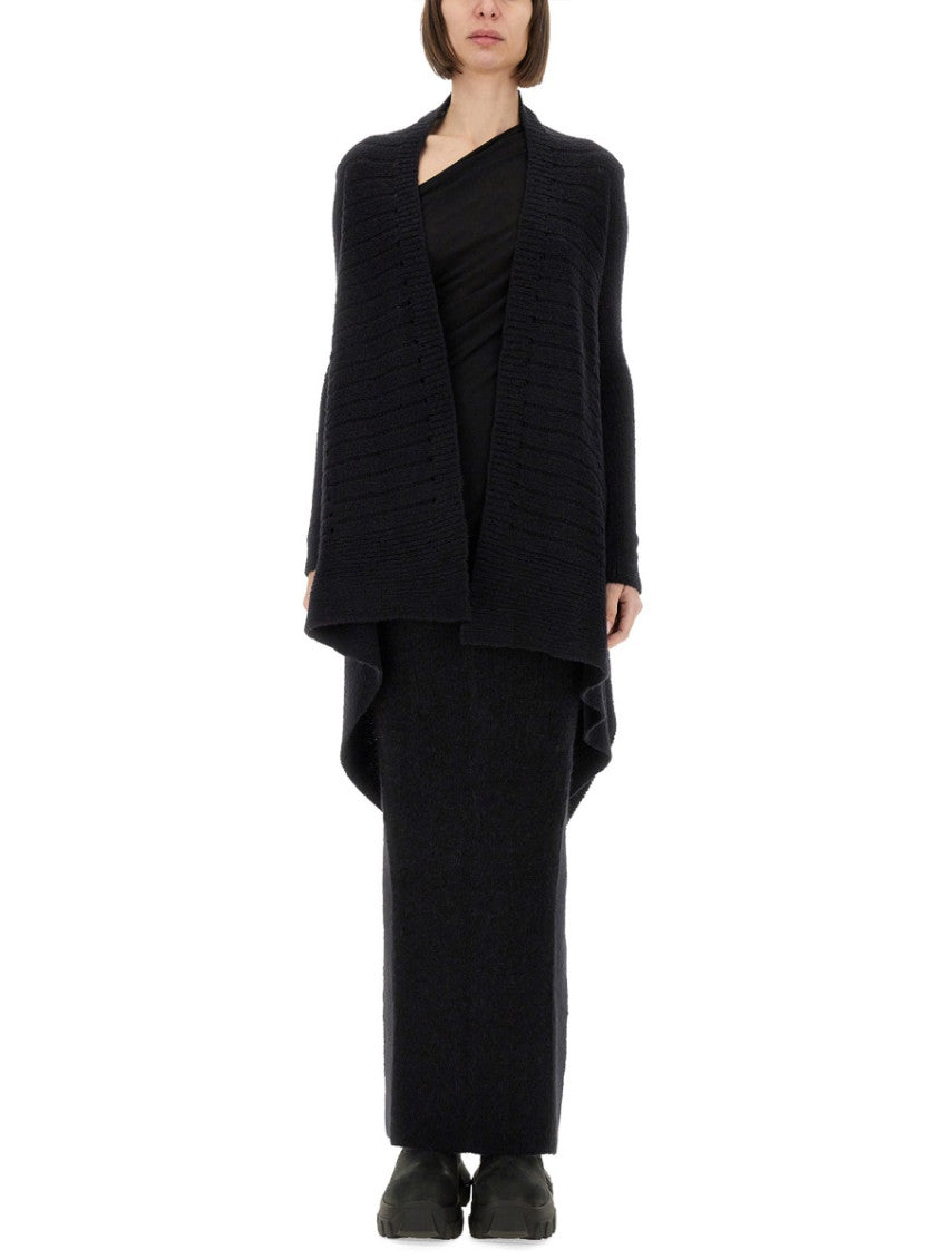 Black Knitted Shawl Neck Cardigan 1