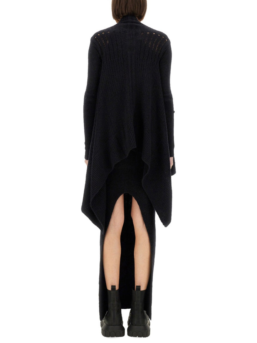 Black Knitted Shawl Neck Cardigan 2