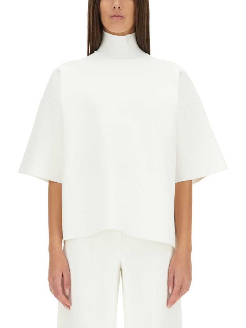 White Solid Turtle Neck Sweater 1