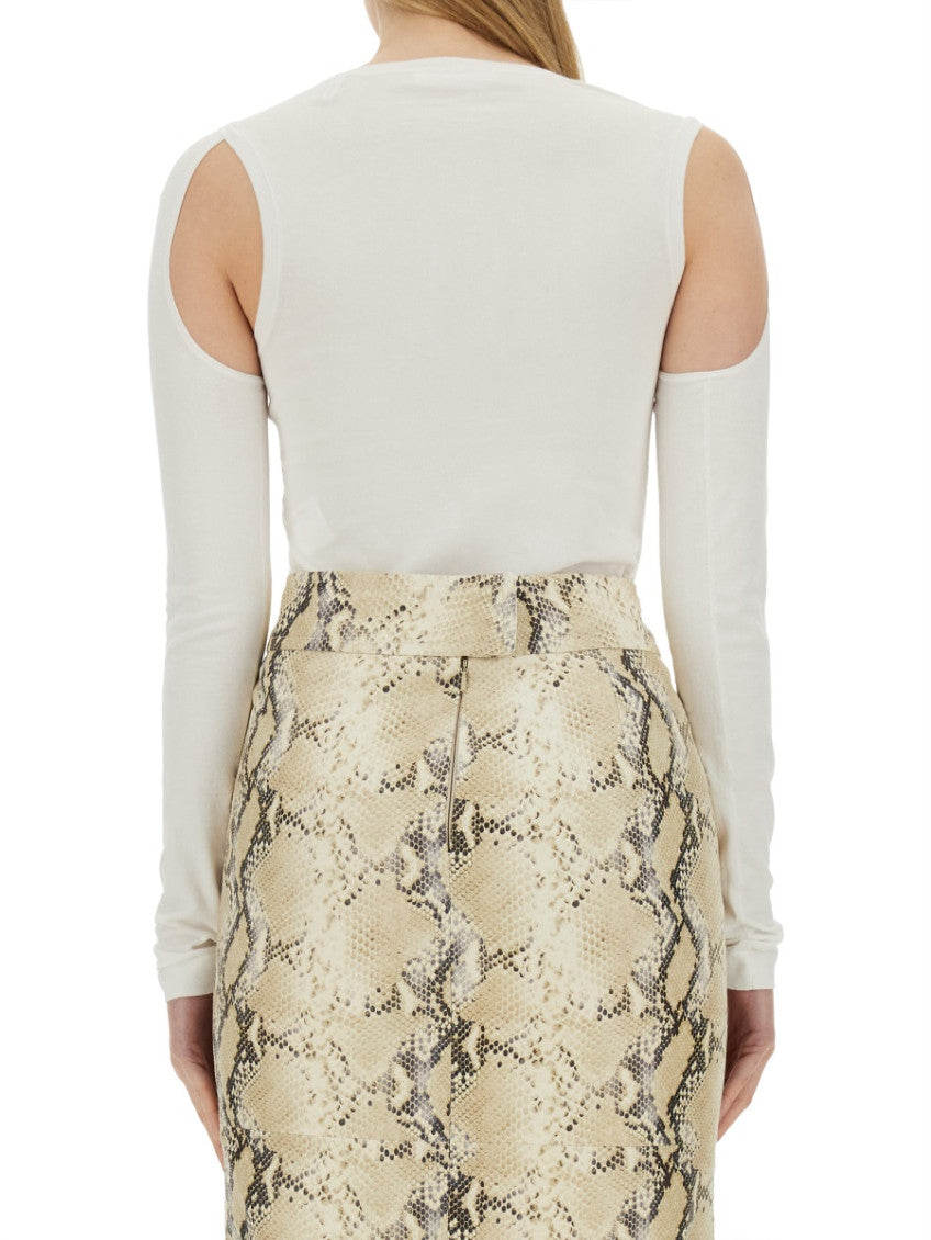White Solid Round Neck Sweater 2