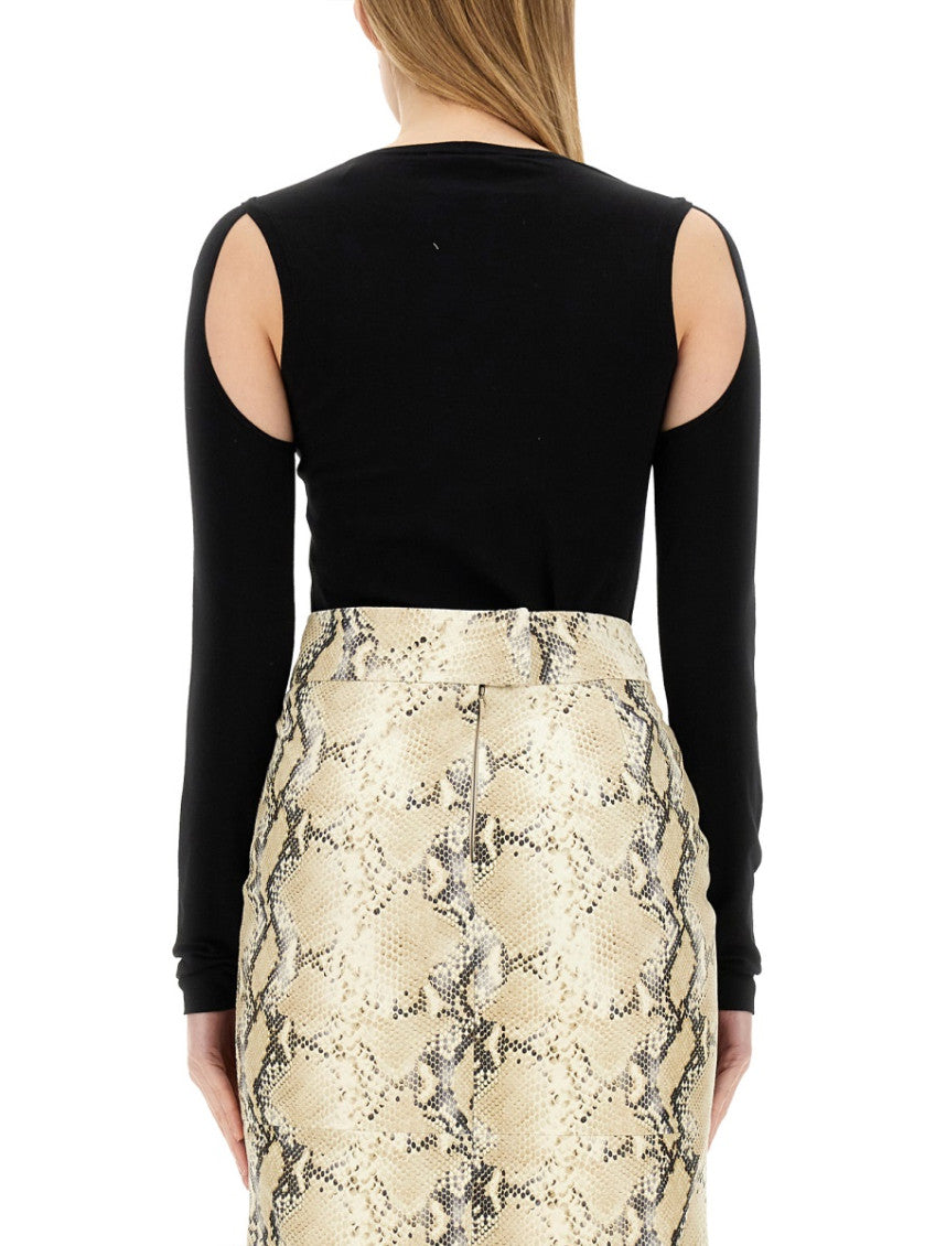Black Solid Round Neck Sweater 2