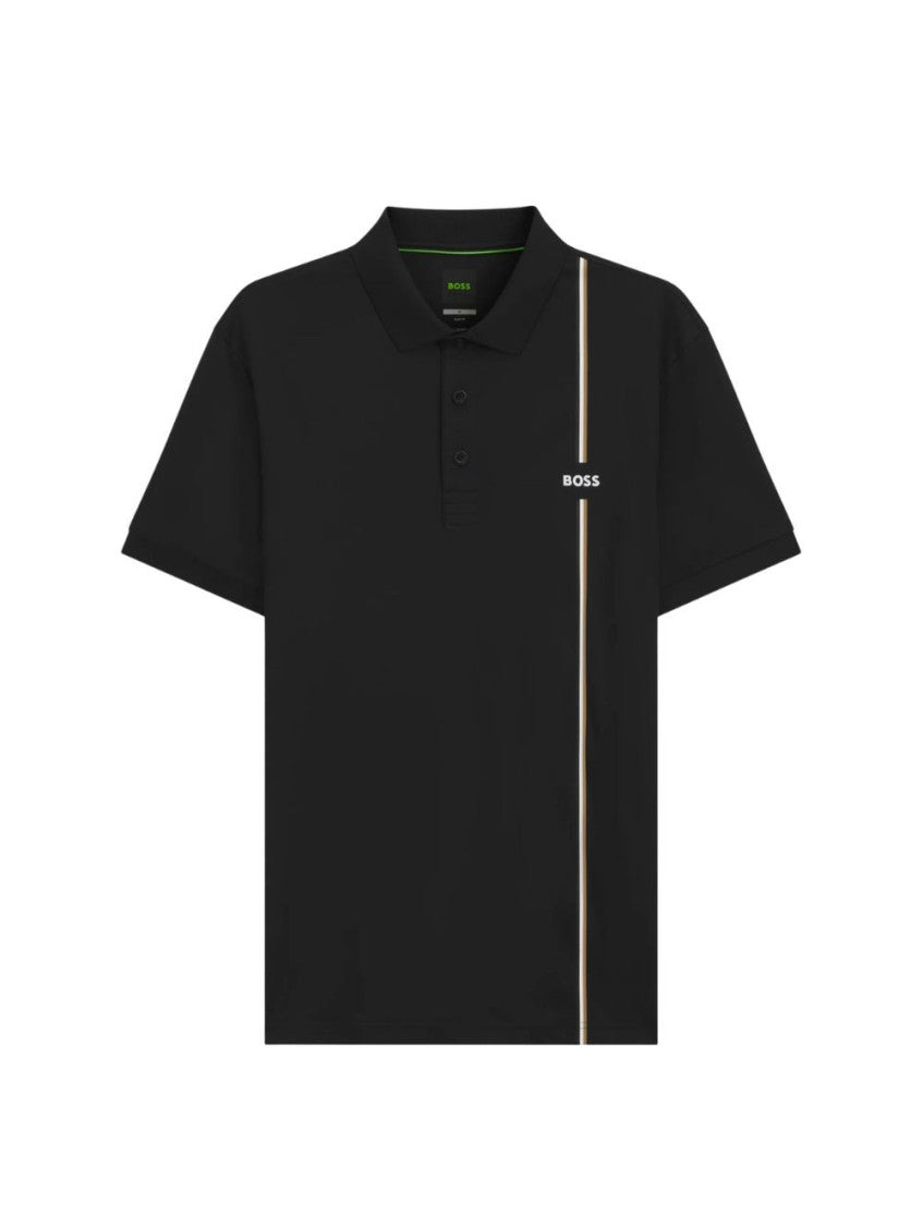 Black Logo Shirt Collar Polo 1