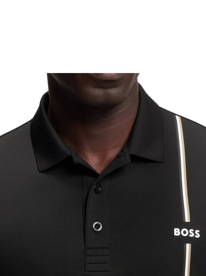 Black Logo Shirt Collar Polo 4