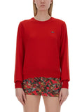 Red Solid Crew Neck Sweater 1