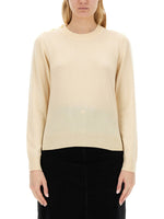 White Solid Crew Neck Sweater 1