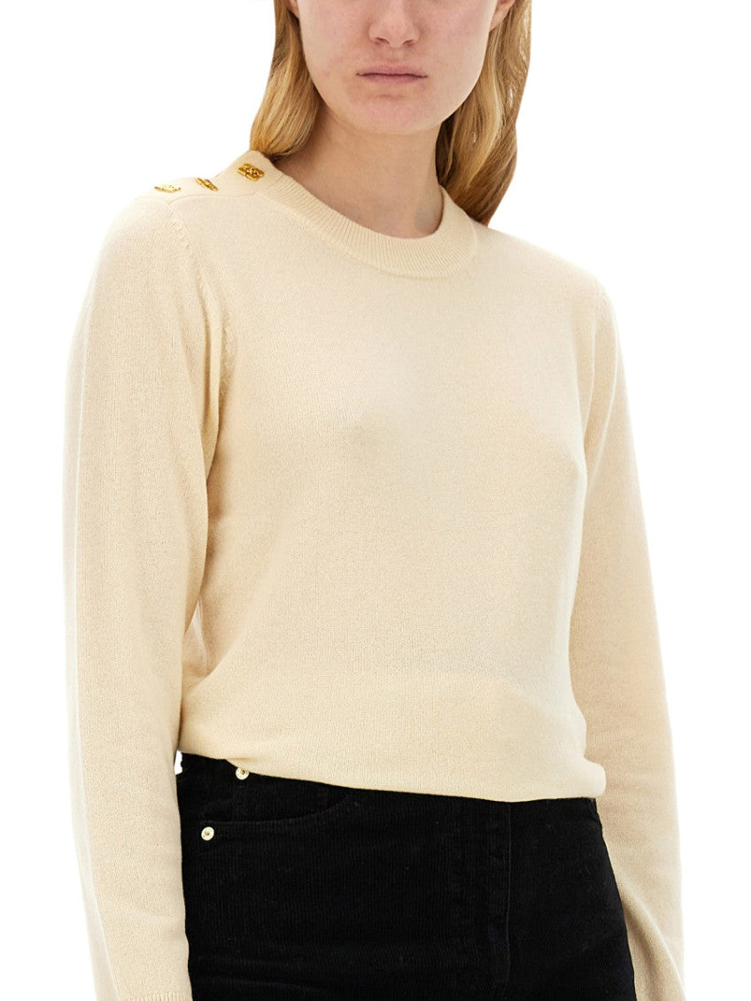 White Solid Crew Neck Sweater 3