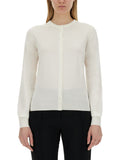 White Solid Round Neck Sweater 1