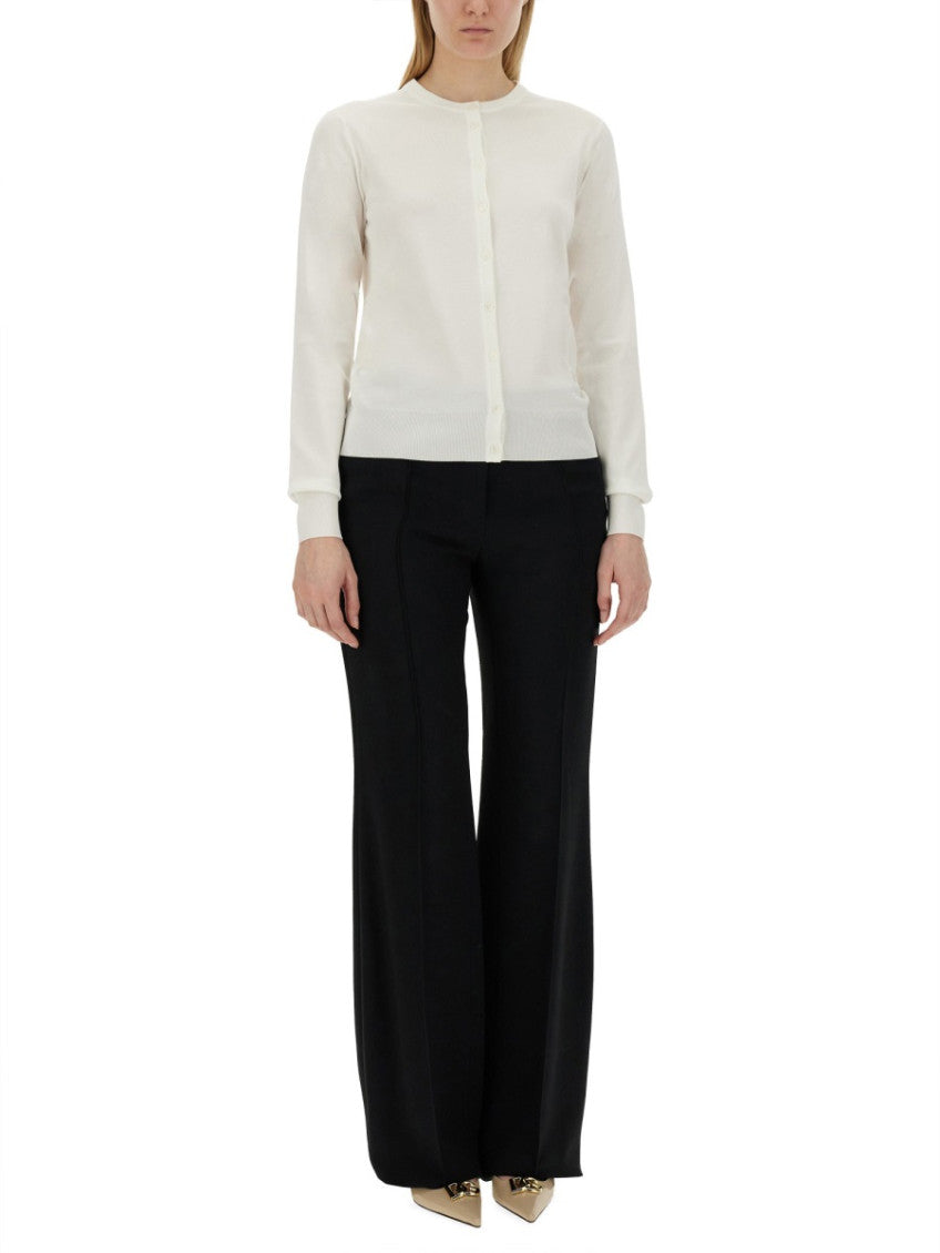 White Solid Round Neck Sweater 4