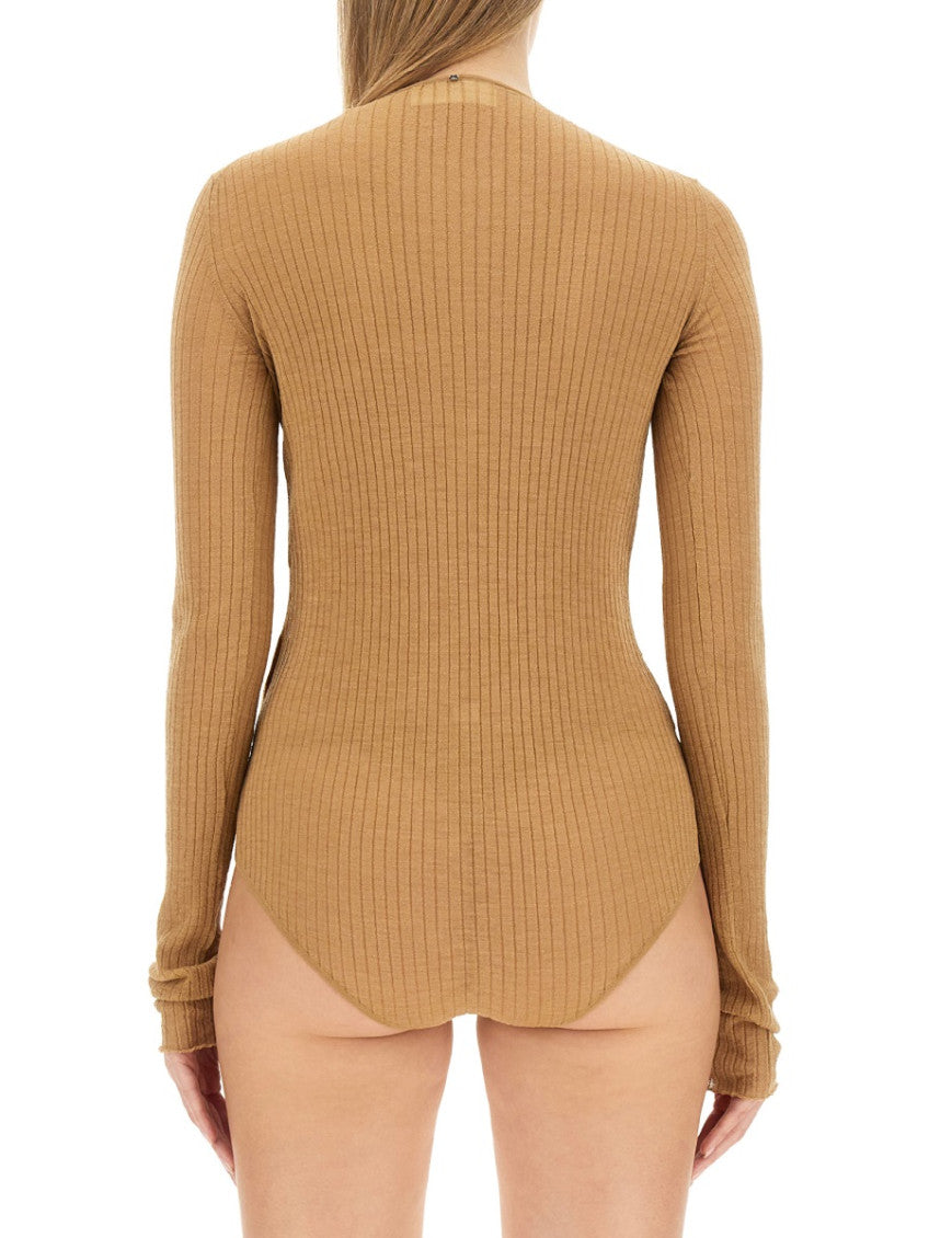 Beige Knitted Round Neck Sweater 2