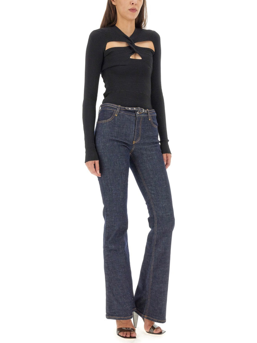 Black Knitted V Neck Sweater 2