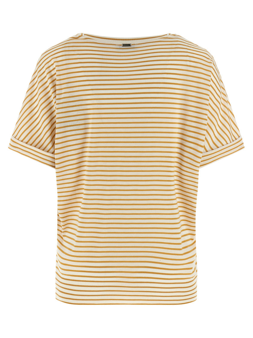 Yellow Stripes Round Neck T-Shirt 2