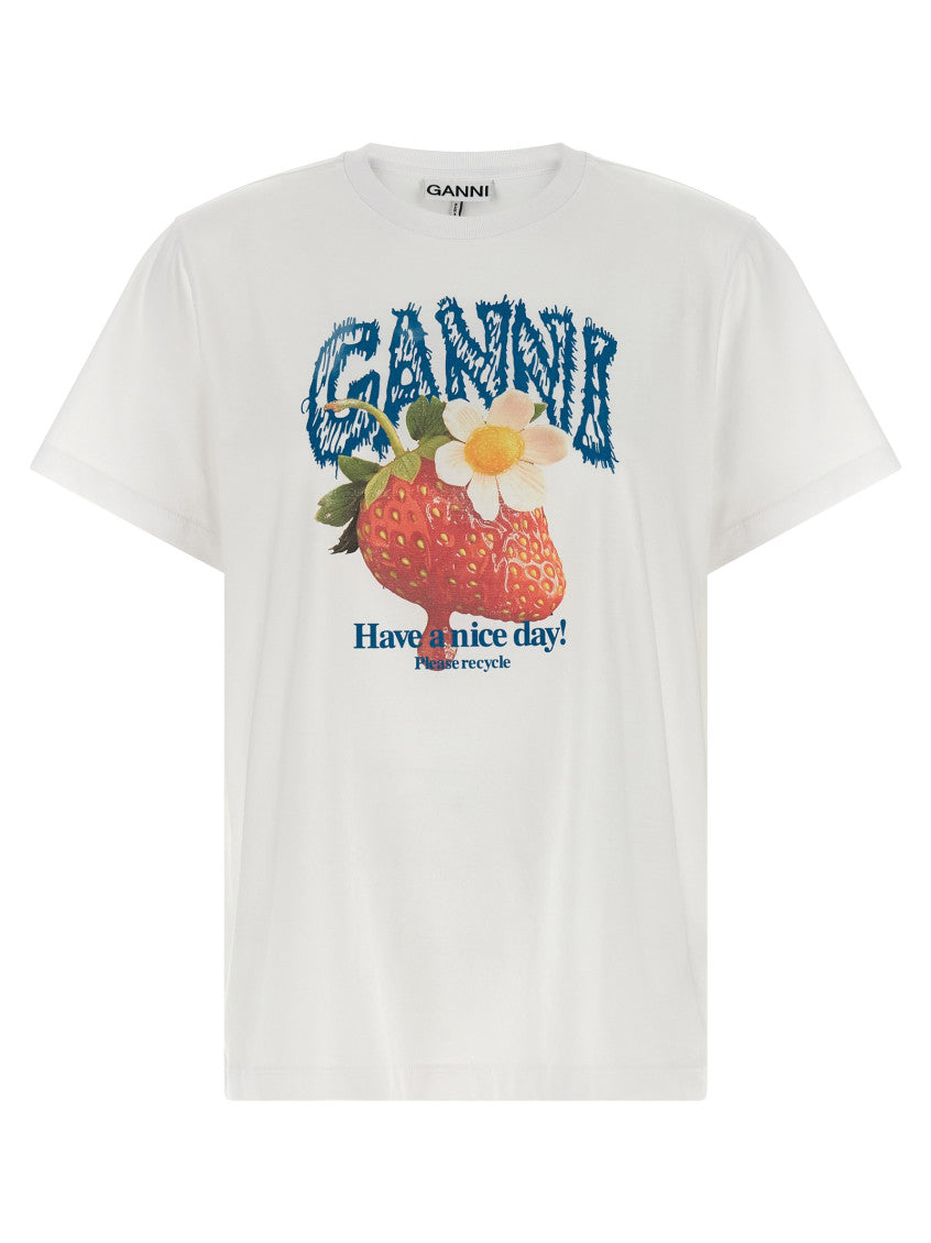 White Graphic Crew Neck T-Shirt 1