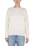 White Solid Crew Neck Sweater 1