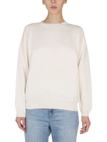 White Solid Crew Neck Sweater 1