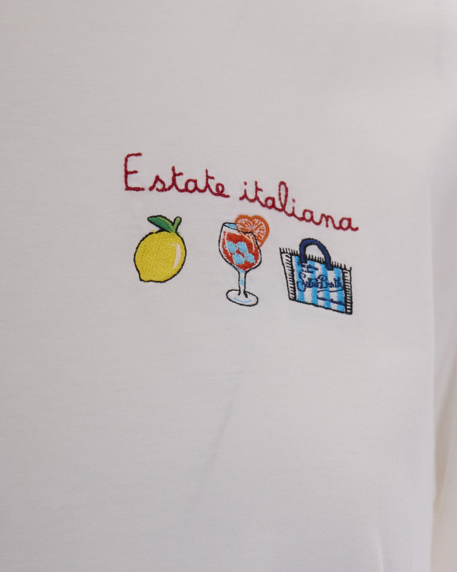 White Printed Crew Neck T-Shirt 3