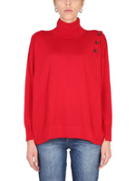 Red Solid Turtle Neck Sweater 1