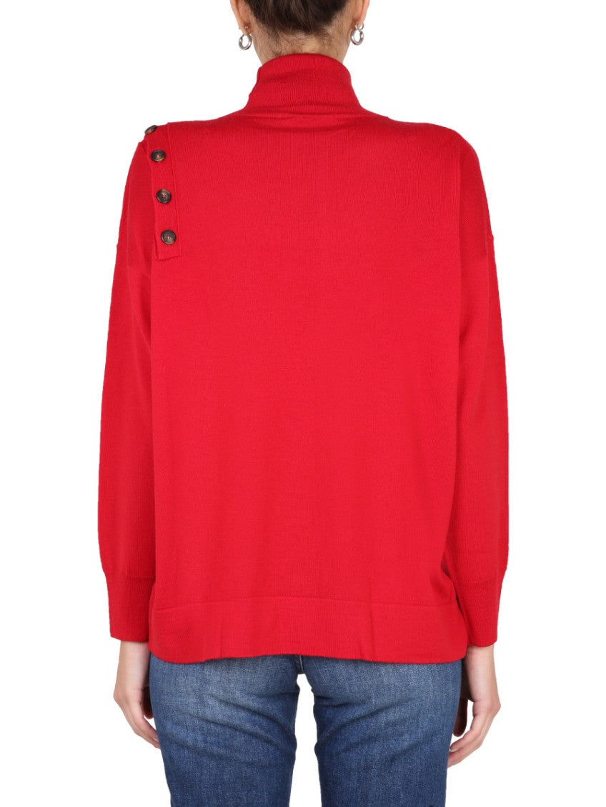 Red Solid Turtle Neck Sweater 3