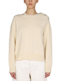 Beige Knitted Crew Neck Sweater 1