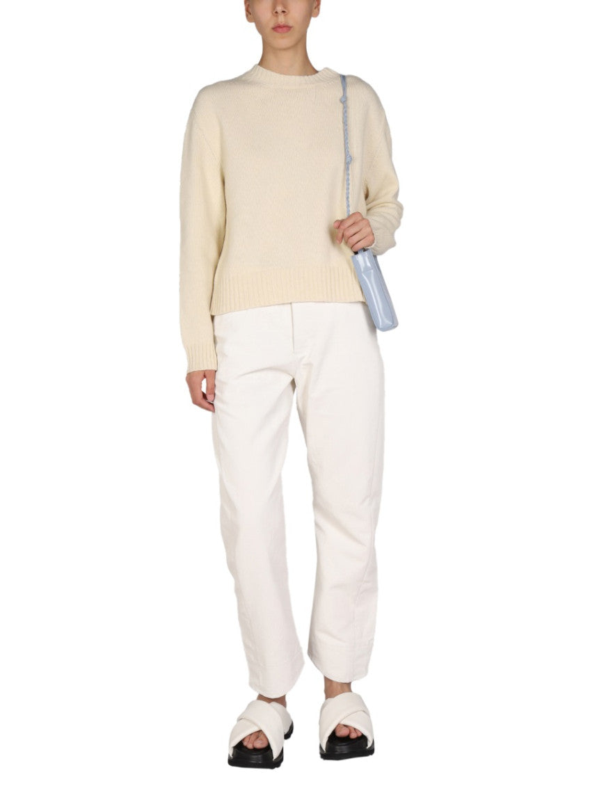 Beige Knitted Crew Neck Sweater 4