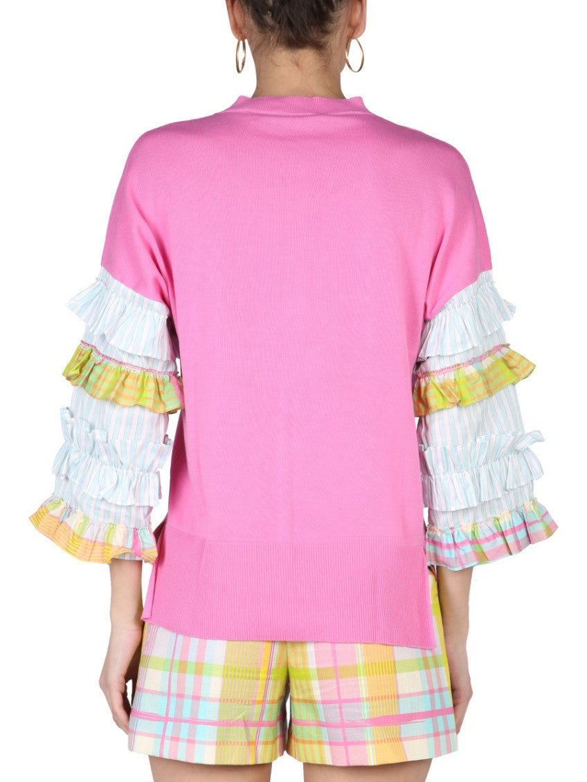 Pink Knitted Round Neck Sweater 2