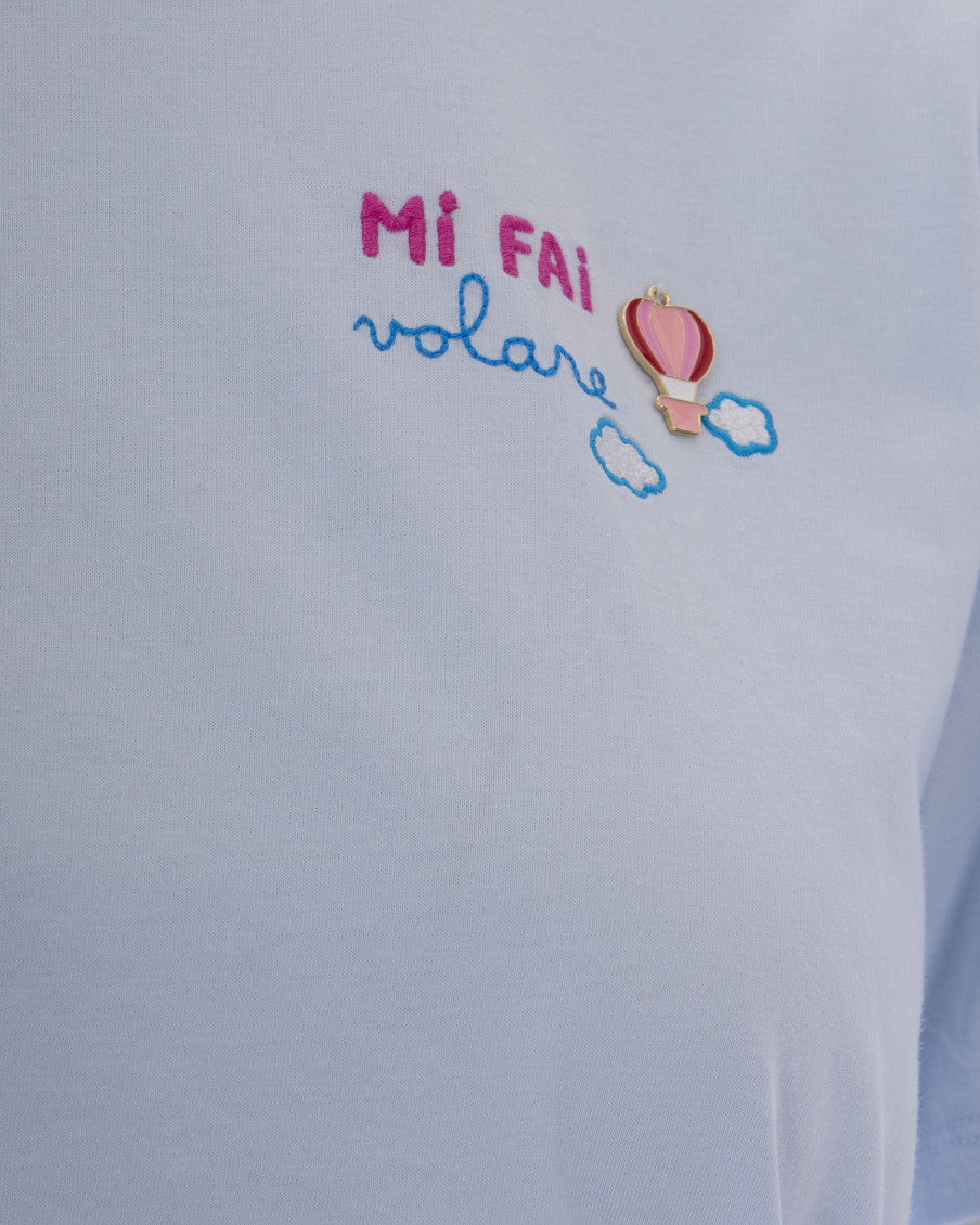 Blue Graphic Crew Neck T-Shirt 3