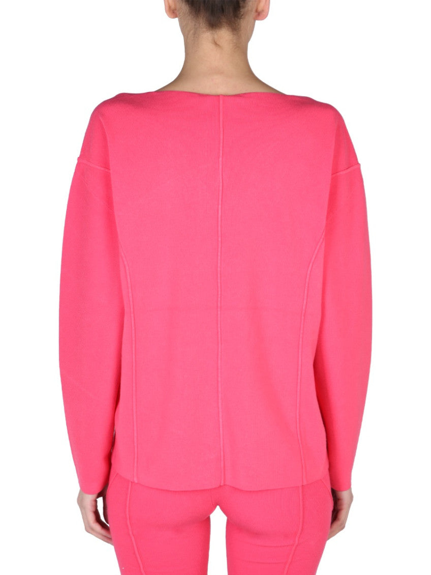 Fuchsia Solid V Neck Sweater 2