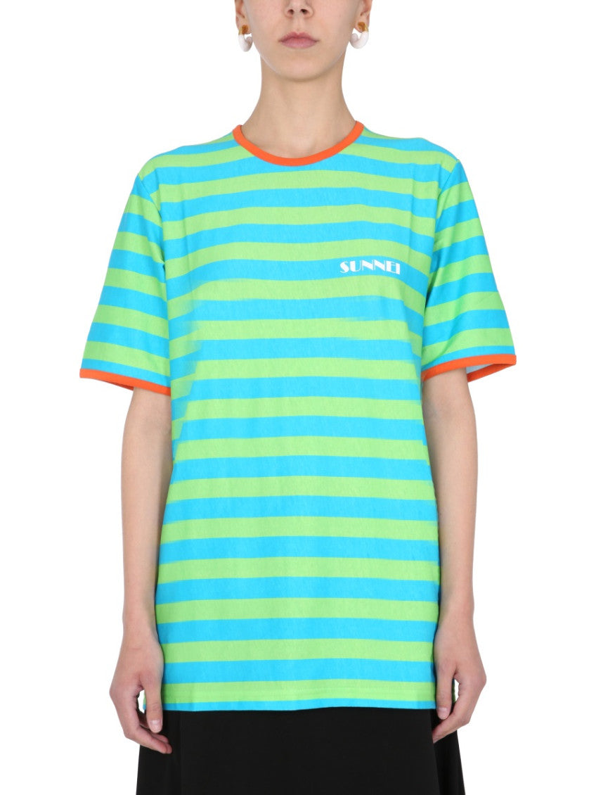 Multicolor Stripes Crew Neck T-Shirt 1