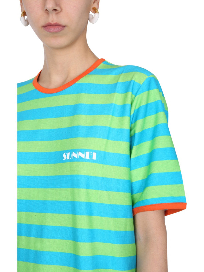 Multicolor Stripes Crew Neck T-Shirt 3