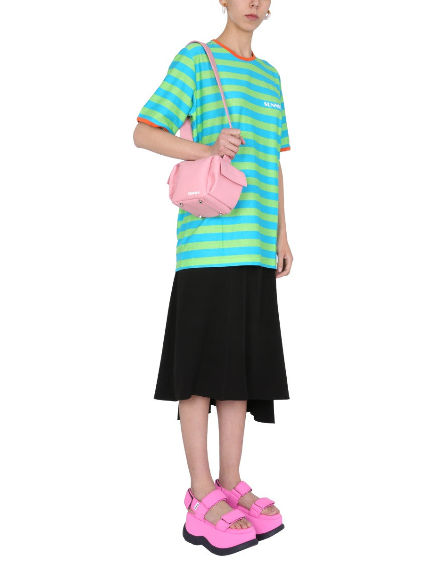 Multicolor Stripes Crew Neck T-Shirt 4