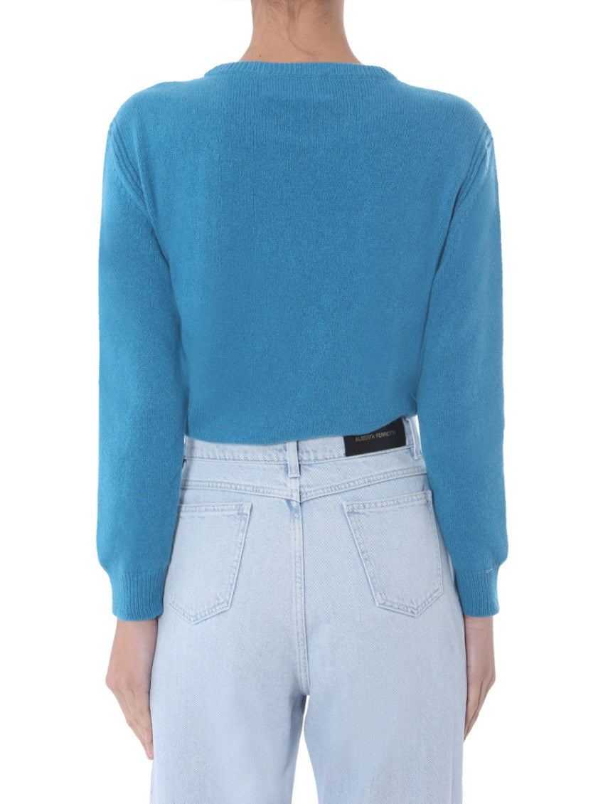 Blue Embellished Round Neck Sweater 2