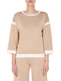Beige Solid Round Neck Sweater 1