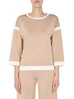Beige Solid Round Neck Sweater 1