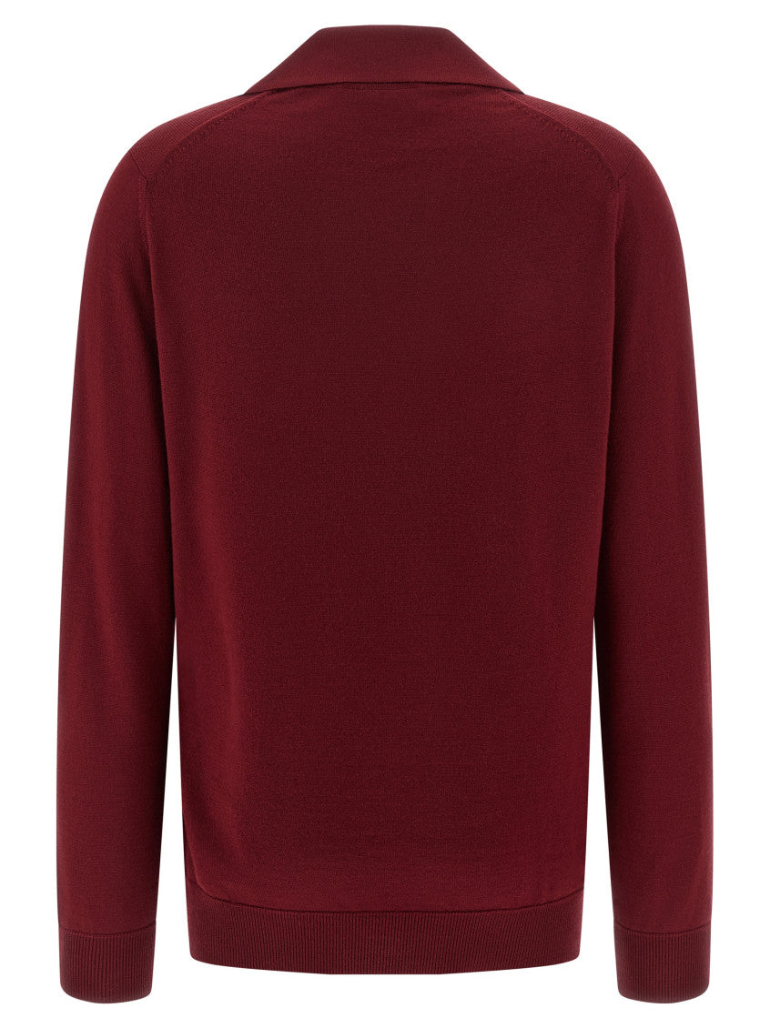 Maroon Logo Shirt Collar Polo 2
