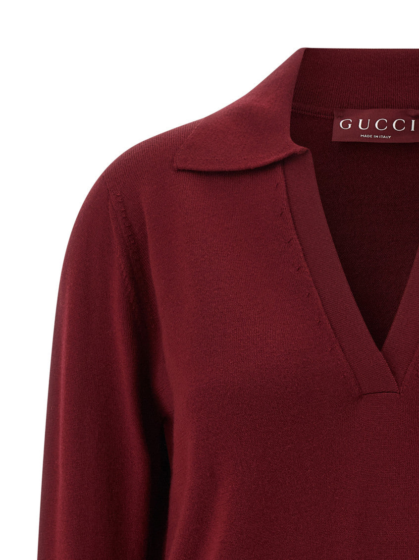 Maroon Logo Shirt Collar Polo 3