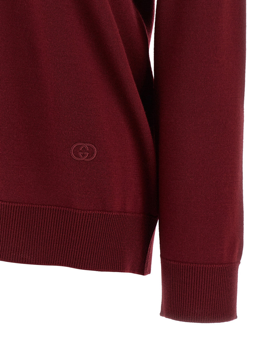 Maroon Logo Shirt Collar Polo 4